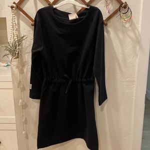 New Mainio black sweatshirt dress tie at waist